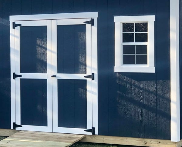 All Storage Sheds Built with White PVC Trim