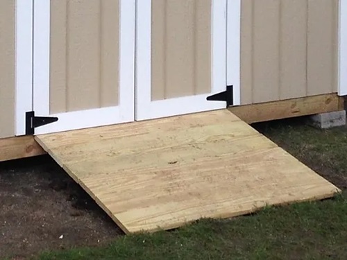 Backyard Shed Ramp Option Provide Easy Access